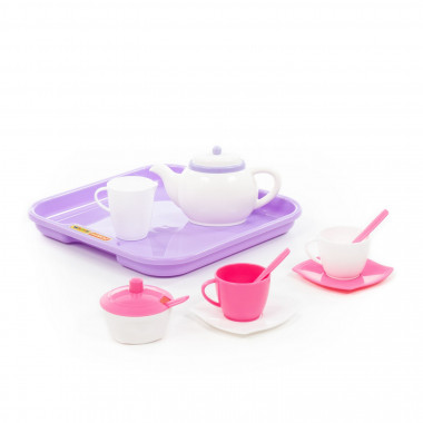 Набор детской посуды Алиса с подносом на 2 персоны (13 элементов) — Полесье Россия