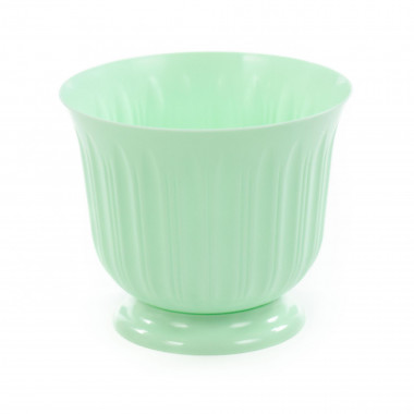 Цветочный горшок светлый бирюзовый Лира d185 мм, h140 мм с подставкой - 2,1 л — Полесье Россия