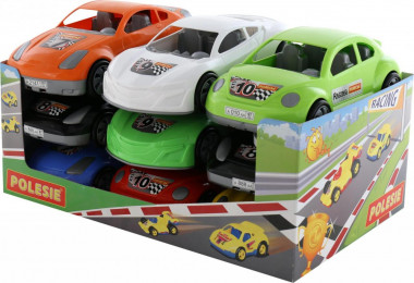 Автомобиль гоночный (дисплей №2) Автомобили Юпитер-спорт (2 шт), Меркурий (2 шт), Марс (2 шт), Торнадо (3 шт) — Полесье Россия