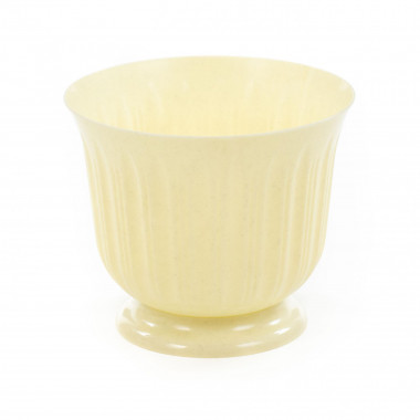 Цветочный горшок светло-желтый Лира d185 мм, h140 мм с подставкой - 2,1 л — Полесье Россия