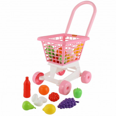 Тележка Supermarket №1 розовая + набор продуктов — Полесье Россия