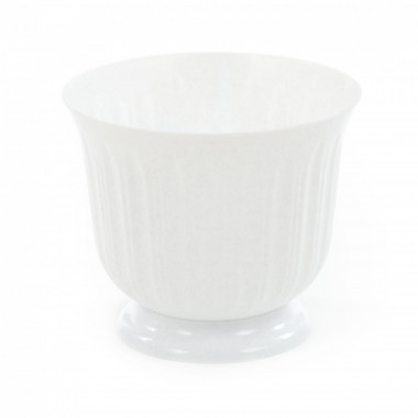 Цветочный горшок белый мрамор Лира d185 мм, h140 мм с подставкой - 2,1 л — Полесье Россия