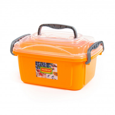 Контейнер №55 с крышкой, 370х255х207 мм, 8,6 литра (корпус светло-оранжевый, крышка бесцветная) - НЕ ПРОИЗВОДИМ — Полесье Россия