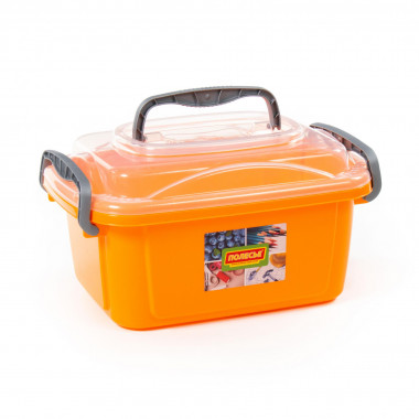 Контейнер №55 с крышкой, 370х255х207 мм, 8,6 литра (корпус светло-оранжевый, крышка бесцветная) - НЕ ПРОИЗВОДИМ — Полесье Россия