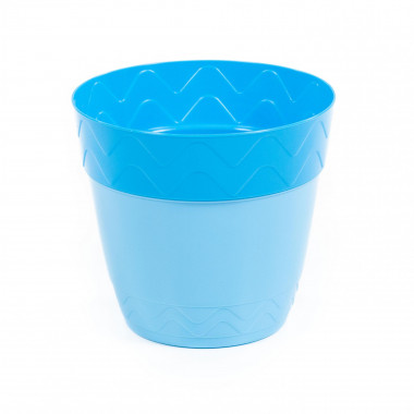 Цветочный горшок Милана d170 мм, h153 мм с поддонником-стаканом - 2 л (горшок голубой, поддонник светло-голубой) — Полесье Россия