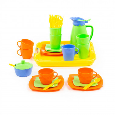 Набор детской посуды Алиса с подносом на 4 персоны — Полесье Россия