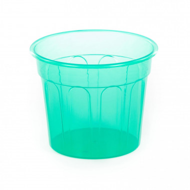 Цветочный горшок прозрачный зеленый Полина d140 мм, h112 мм - 1 л — Полесье Россия