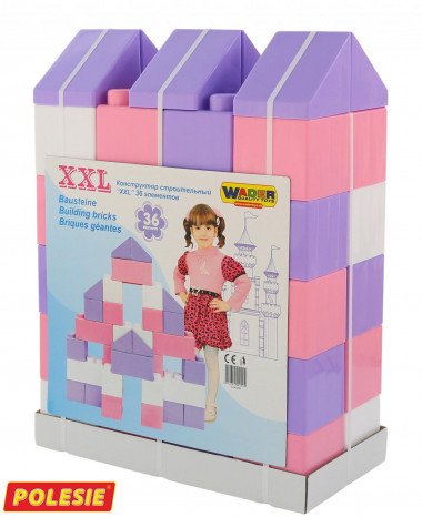 Конструктор строительный XXL, 36 элементов (v2)   Wader 40299 — Полесье Россия