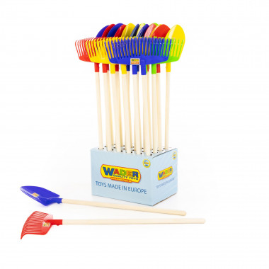 Детский садовый инвентарь (Дисплей №3) Лопата №16 (16 шт), грабли №16 (8 шт) — Полесье Россия