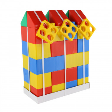 Конструктор строительный XXL, 36 элементов + соединитель (30 элементов) Wader 68026 — Полесье Россия