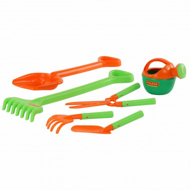 Набор №606 (лопата и грабли большие, совок №29, грабельки №25, секатор, лейка №4) — Полесье Россия
