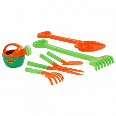 Набор №606 (лопата и грабли большие, совок №29, грабельки №25, секатор, лейка №4) — Полесье Россия