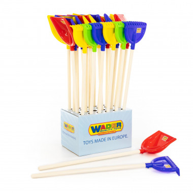 Детский садовый инвентарь (Дисплей №2) Лопата №24 (15 шт), грабли №24 (6 шт) — Полесье Россия