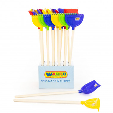 Детский садовый инвентарь (Дисплей №2) Лопата №24 (15 шт), грабли №24 (6 шт) — Полесье Россия