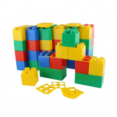Большой конструктор строительный XXL, 45 элементов + соединитель (45 элементов) — Полесье Россия