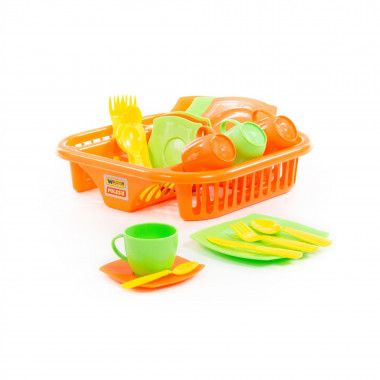 Набор детской посуды Алиса с сушилкой на 4 персоны — Полесье Россия