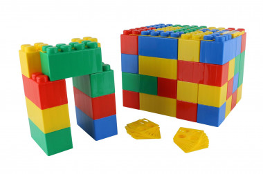 Конструктор строительный XXL, 72 элемента + соединитель (72 элемента) Wader 68040 — Полесье Россия