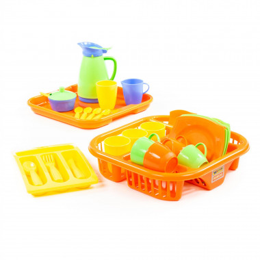 Набор детской посуды Алиса с сушилкой для посуды — Полесье Россия