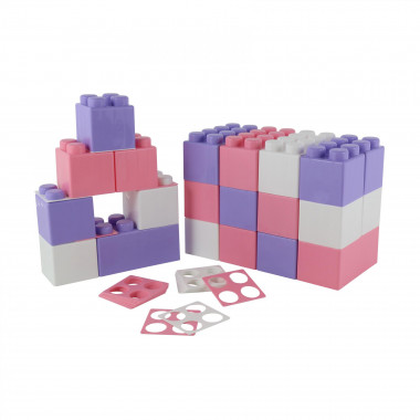 Конструктор строительный XXL, 24 элемента (v2) + соединитель (24 элемента) Wader 68057 — Полесье Россия