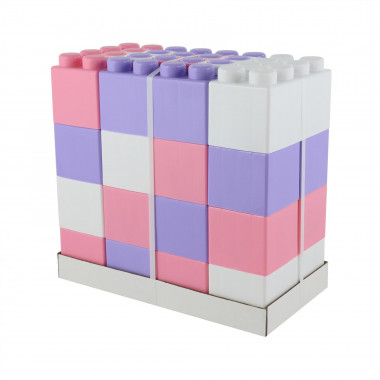 Конструктор строительный XXL, 24 элемента (v2) + соединитель (24 элемента) Wader 68057 — Полесье Россия