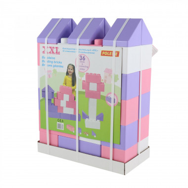 Конструктор строительный XXL, 36 элементов (v2) + соединитель (30 элементов) Wader 68064 — Полесье Россия