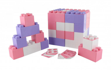 Конструктор строительный XXL, 45 элементов (v2) + соединитель (45 элементов) Wader 68071 — Полесье Россия