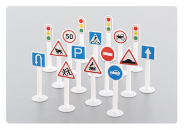 Набор дорожных знаков №1 (16 элементов) — Полесье Россия