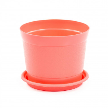 Цветочный горшок розовый Жасмин d173 мм, h142 мм с поддонником - 2 л — Полесье Россия