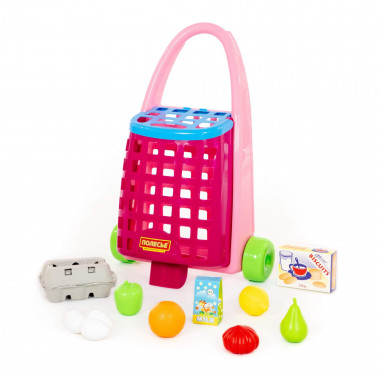 Забавная тележка + набор продуктов (11 элементов) — Полесье Россия