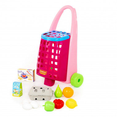 Забавная тележка + набор продуктов (11 элементов) — Полесье Россия