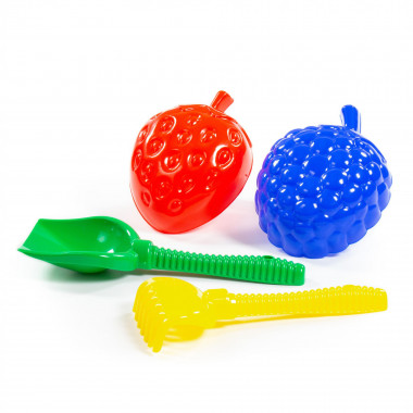 Набор №412 (лопата №6, грабли №6, большие формочки ягоды) — Полесье Россия