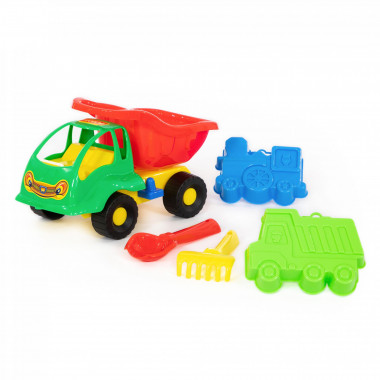 Набор №49 (самосвал Муравей, формочки самосвал и паровоз, совок№2, грабельки№2) — Полесье Россия