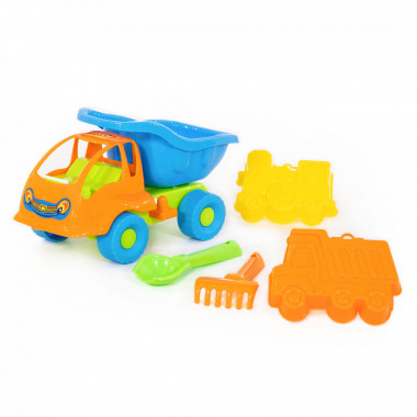 Набор №49 (самосвал Муравей, формочки самосвал и паровоз, совок№2, грабельки№2) — Полесье Россия