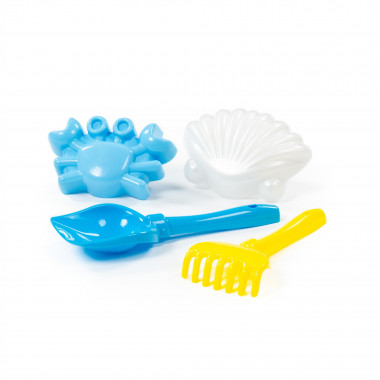 Набор №559: Лопатка №5, грабельки №5, формочки (краб №1 + ракушка №1) — Полесье Россия