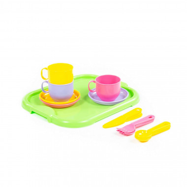 Набор детской посуды Минутка с подносом на 3 персоны — Полесье Россия