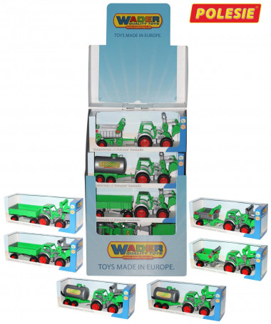 Фермер-техник, трактор (дисплей №45) Wader (10 игрушек в дисплее) — Полесье Россия