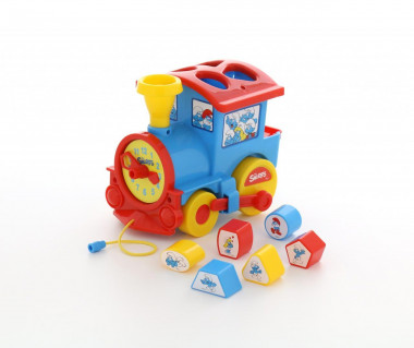 Логический паровозик Смурфики с 6 кубиками №2 — Полесье Россия