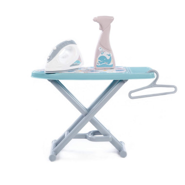 Набор игровой Утюжок №3 с гладильной доской, пульверизатором и вешалкой (серо-голубой, в коробке) — Полесье Россия