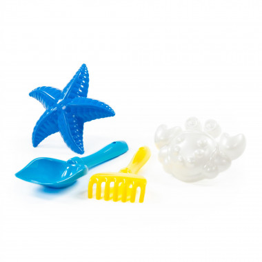 Набор №561 (лопатка №5, грабельки №5, формочки (краб №2 + морская звезда №2) — Полесье Россия
