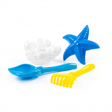 Набор №561 (лопатка №5, грабельки №5, формочки (краб №2 + морская звезда №2) — Полесье Россия