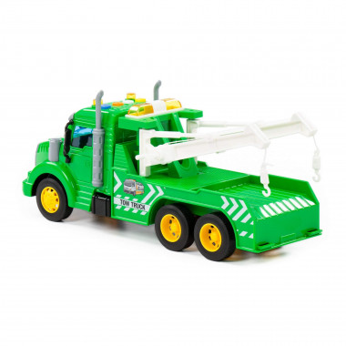 Профи, автомобиль-эвакуатор инерционный (свет, звук) зеленый — Полесье Россия