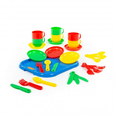 Набор детской посуды Минутка с подносом на 6 персон — Полесье Россия