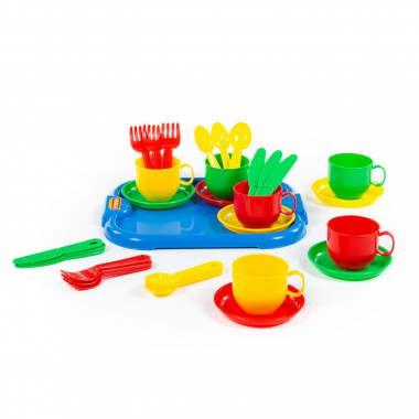 Набор детской посуды Минутка с подносом на 6 персон — Полесье Россия