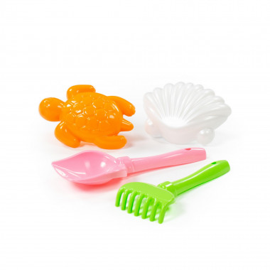 Набор №562 (лопатка №5, грабельки №5, формочки (черепаха + ракушка №1) — Полесье Россия