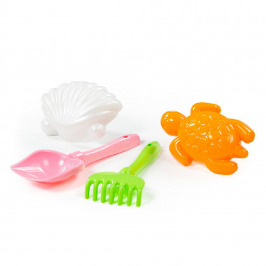Набор №562 (лопатка №5, грабельки №5, формочки (черепаха + ракушка №1) — Полесье Россия