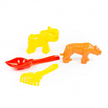 Набор №563 (лопатка №5, грабельки №5, формочки тигр, мамонт) — Полесье Россия