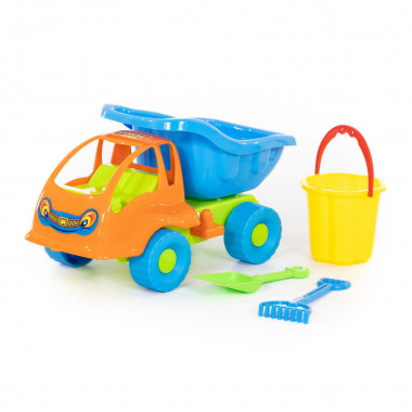 Набор №57 (самосвал Муравей,ведро-цветок, лопатка, грабельки) — Полесье Россия