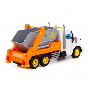 Профи, автомобиль-контейнеровоз инерционный (свет, звук) оранжевый — Полесье Россия