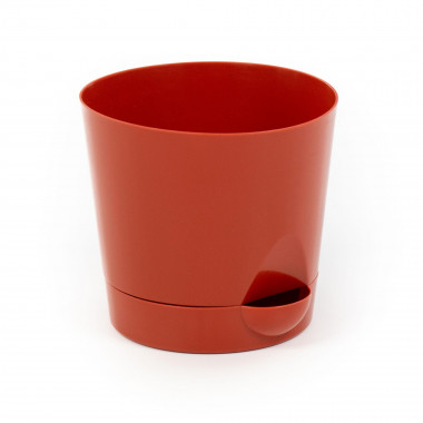 Цветочный горшок №1 с поддонником, 1,4 литра, d150 мм, h135 мм (коричневый) — Полесье Россия