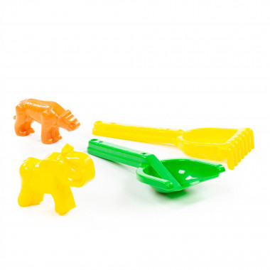 Набор №566 (лопатка №30, грабельки №30, формочки тигр, мамонт) — Полесье Россия